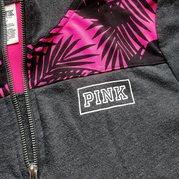 PINK Victoria Secret Tropical Half-zip Sweatshirt Loungewear Athleisure Small - Picture 3 of 7